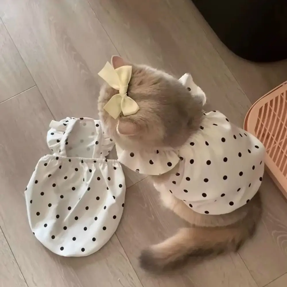 Fashion Dot Pet Dog Dress Sleeveless Summer Clothes Puppy Skirt Slim Style Pet Clothes Chihuahua Bichon French Bulldog