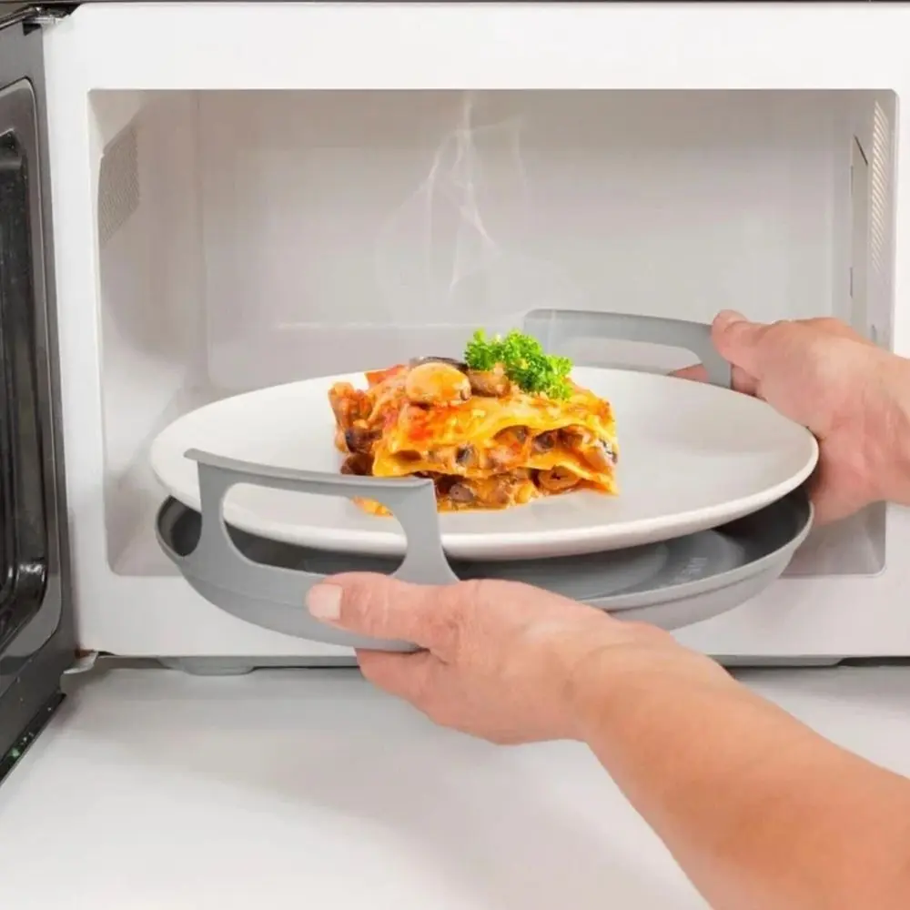 New Anti-deformed Microwave Plate Tray Easy to Clean Home Cooking Supplies Microwave Plates Holder PP Kitchen Plate Steam Holder