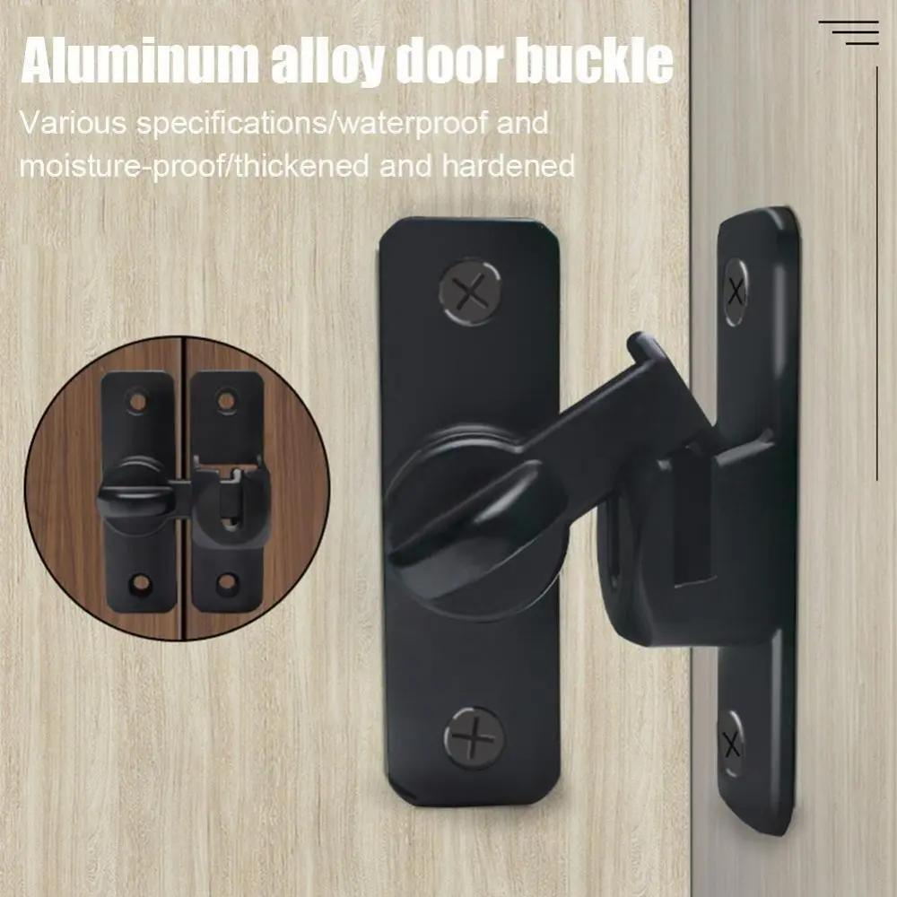 New Aluminum Alloy Anti-theft Door Buckles Hardware Durable Flip Latch Lock Anti-theft 90 Degree Security Bolt Latch Door
