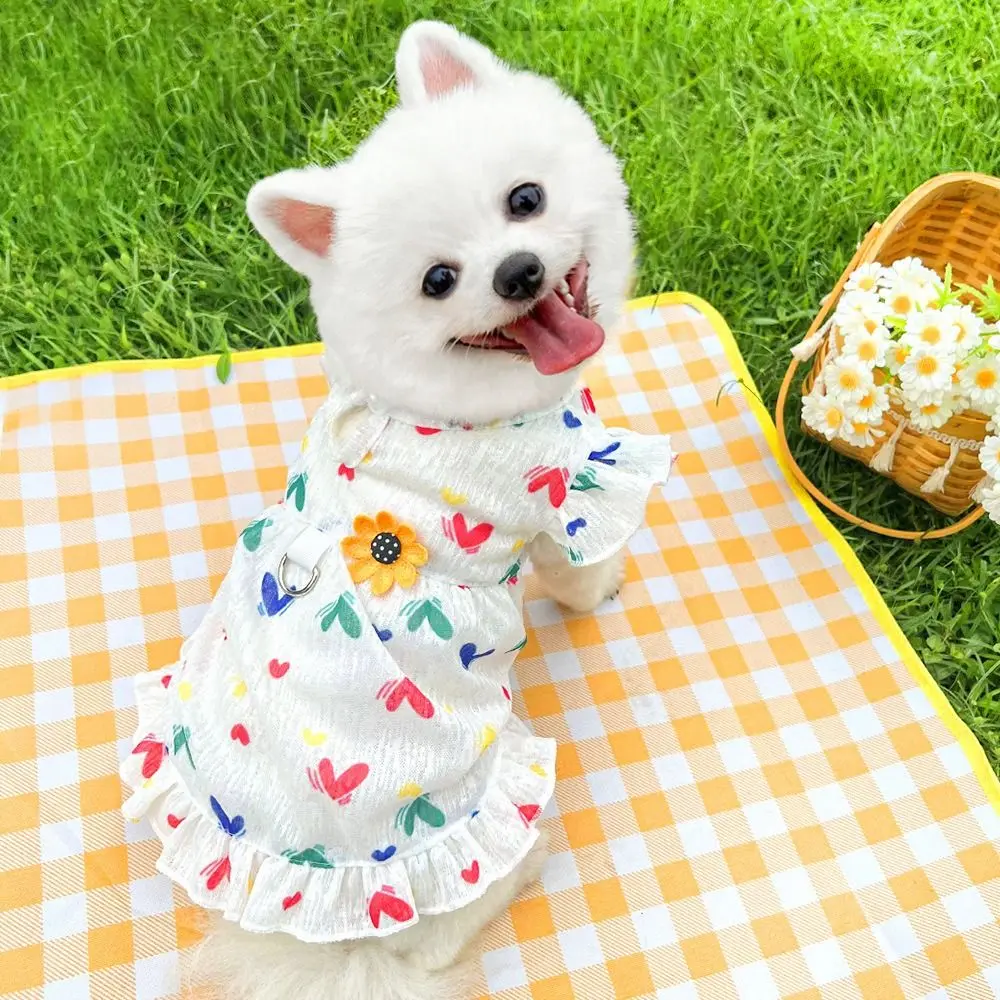 Fashion Dot Pet Dog Dress Sleeveless Summer Clothes Puppy Skirt Slim Style Pet Clothes Chihuahua Bichon French Bulldog