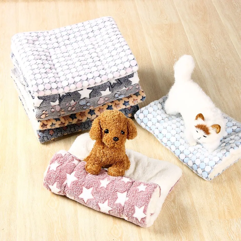 Soft Cushion Flannel Dog Blanket Sleeping Pad Pet Mat Cat Bed