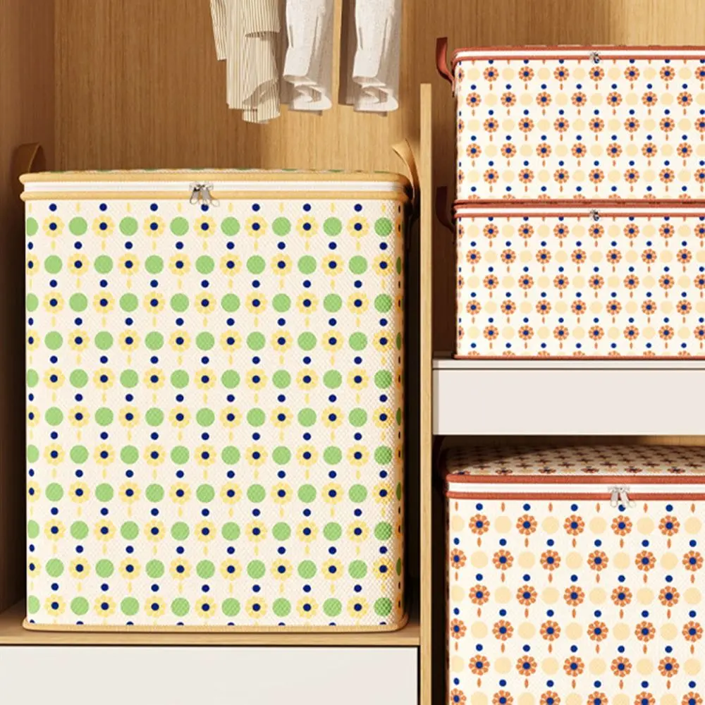 Fabric Clothes Quilt Storage Bag Foldable with Handles Fabric Storage Bag Closet Organizer Dust-proof Toy Bag