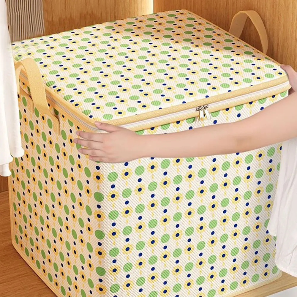 Fabric Clothes Quilt Storage Bag Foldable with Handles Fabric Storage Bag Closet Organizer Dust-proof Toy Bag