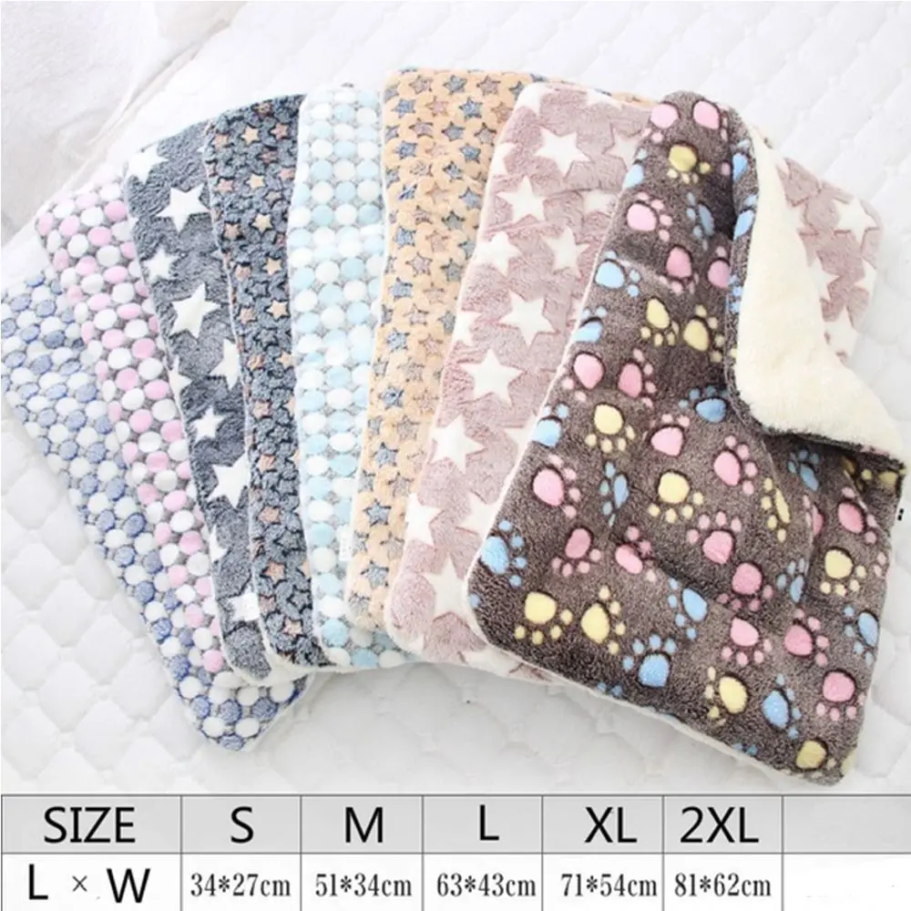 Soft Cushion Flannel Dog Blanket Sleeping Pad Pet Mat Cat Bed