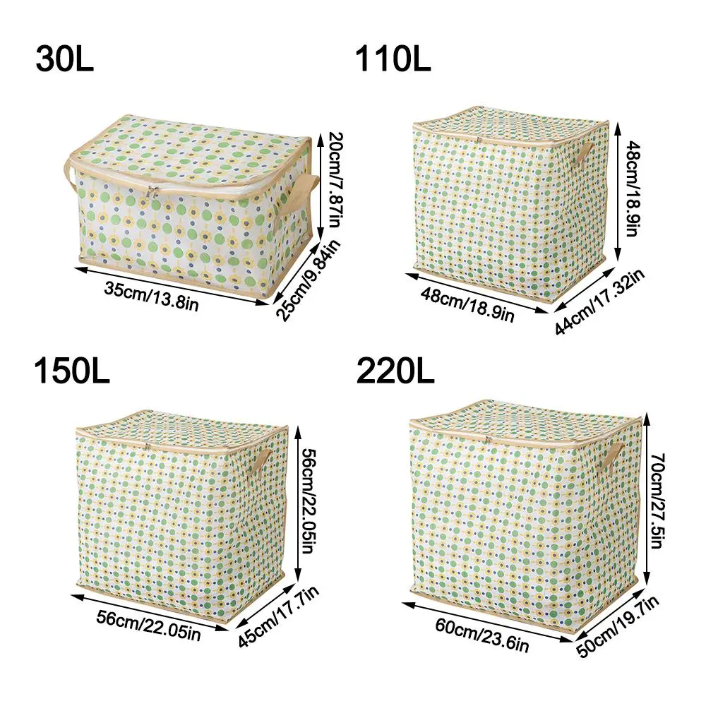 Fabric Clothes Quilt Storage Bag Foldable with Handles Fabric Storage Bag Closet Organizer Dust-proof Toy Bag