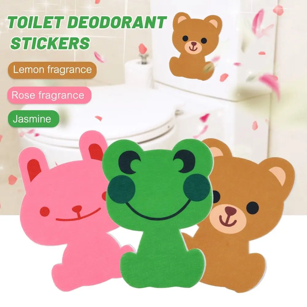 Self adhesive Toilet Deodorant Stickers Cartoon Animal Rose Lemon Jasmine Fragrant Toilet Remove Odor Stickers Plush Paper