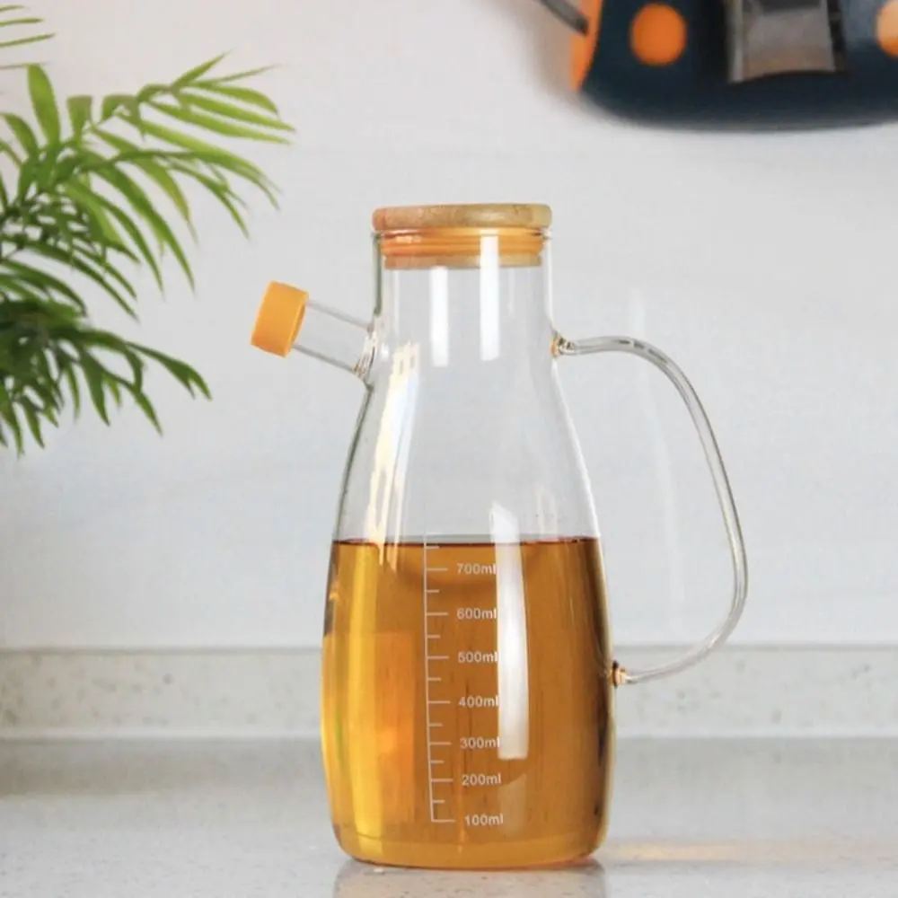 Durable Food-grade Oil Dispenser Bottle Leak-Proof Large Capacity Oil Storage Container 900/1000ML Glass Oil Pot Household