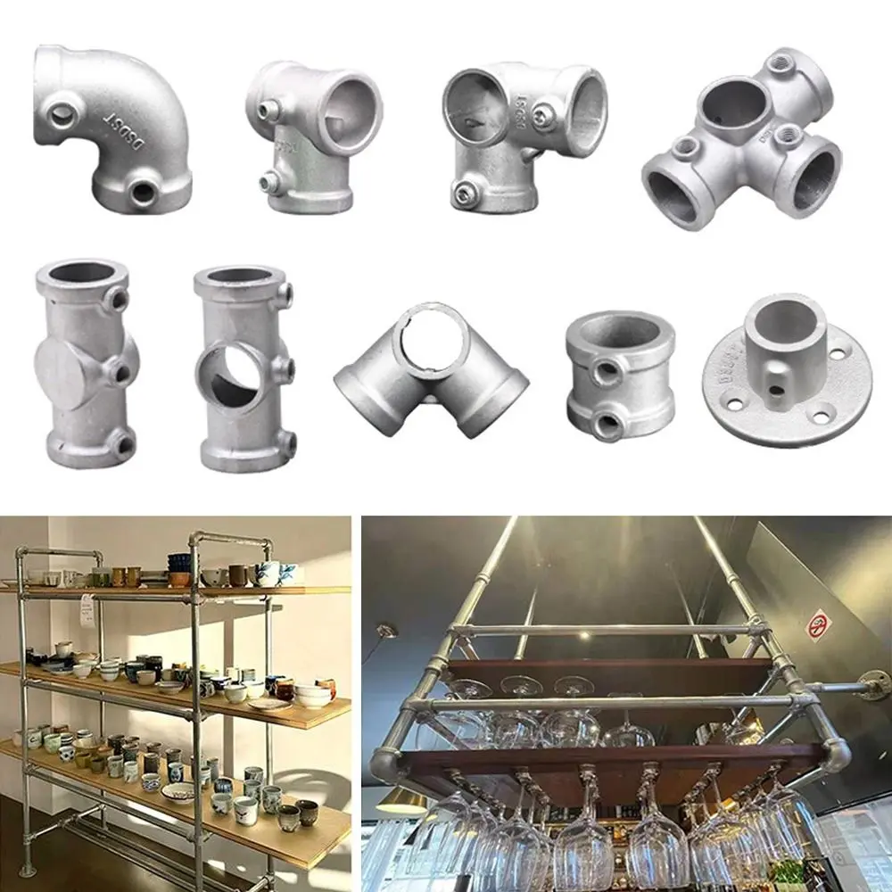 1\2''/3\4" Pipe Fitting Connector Fixed buckle Aluminum Alloy Steel Frame Fasteners Circular DIY Circular Pipe Connector pipes