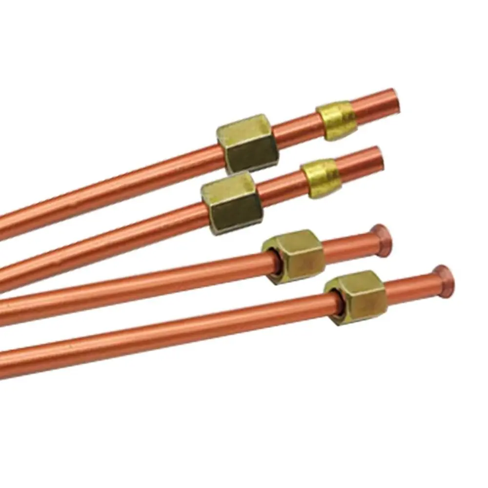 1Pcs Aluminum Copper-plated Air Compressor Exhaust Tube 200/400/600/800mm Bendable Pressure Relief Valve Tube Air Line Hose