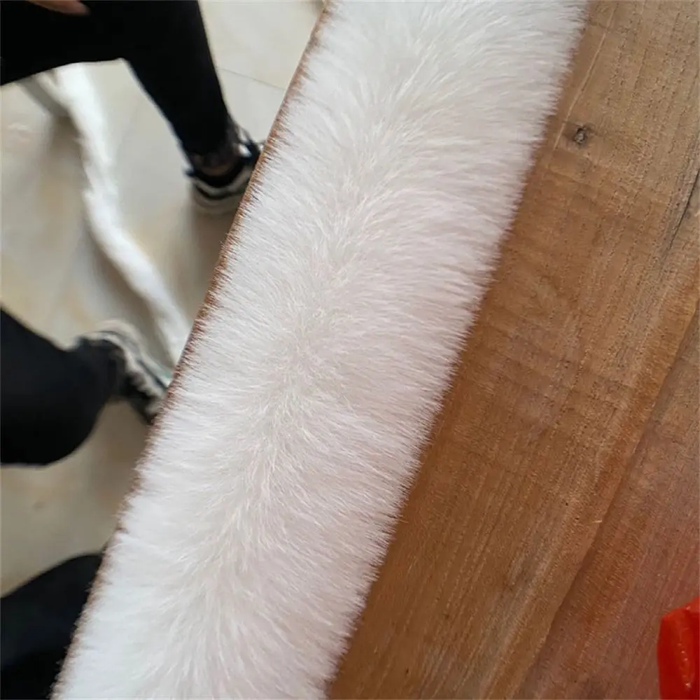 1m Faux Rabbit Fur Tapes DIY Apparel Sewing Fluffy Trim Trimming Fabric Home Decoration Sewing Costume Collar Hat