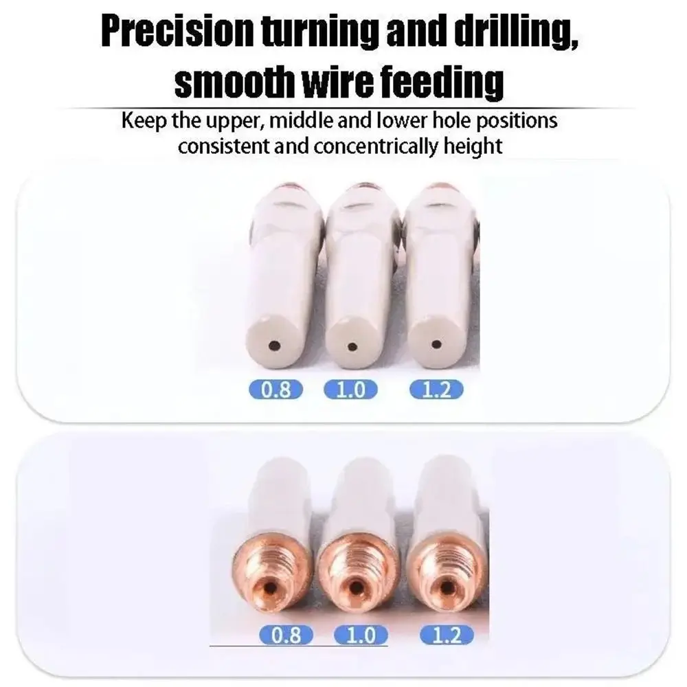 1Pcs New Coating Protect Welding Contact Tips 0.8/1.0/1.2mm 45mm MIG Nozzle Tip Copper Conductive Welding Tool Parts