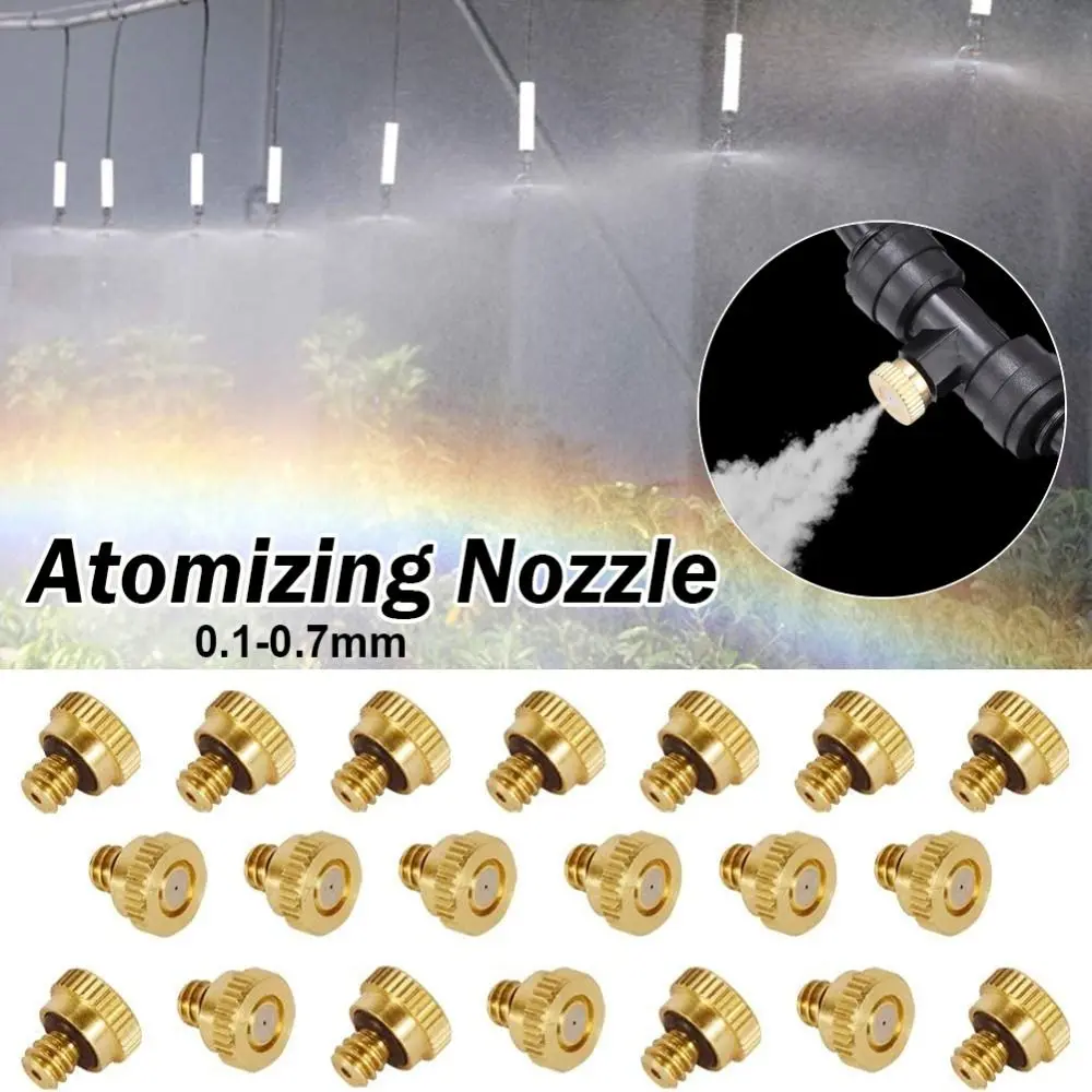 High Quality Threaded Atomizing Nozzle Brass 0.1-0.7mm Misting Nozzle Fog Spray