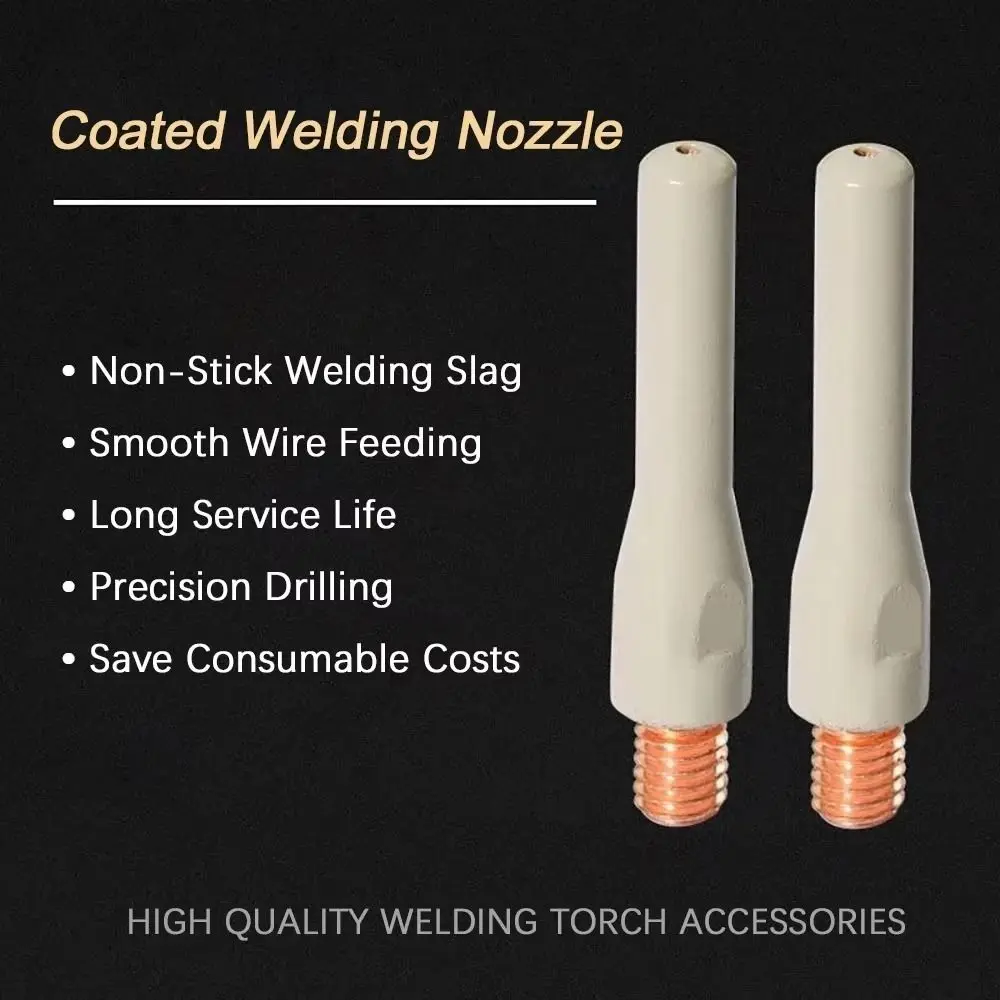 1Pcs New Coating Protect Welding Contact Tips 0.8/1.0/1.2mm 45mm MIG Nozzle Tip Copper Conductive Welding Tool Parts