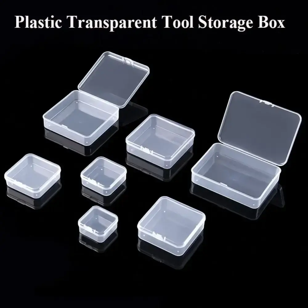 Hot Square Storage Box Transparent Durable Small Items Case Plastic Jewelry Beads Container Power Tools Holder