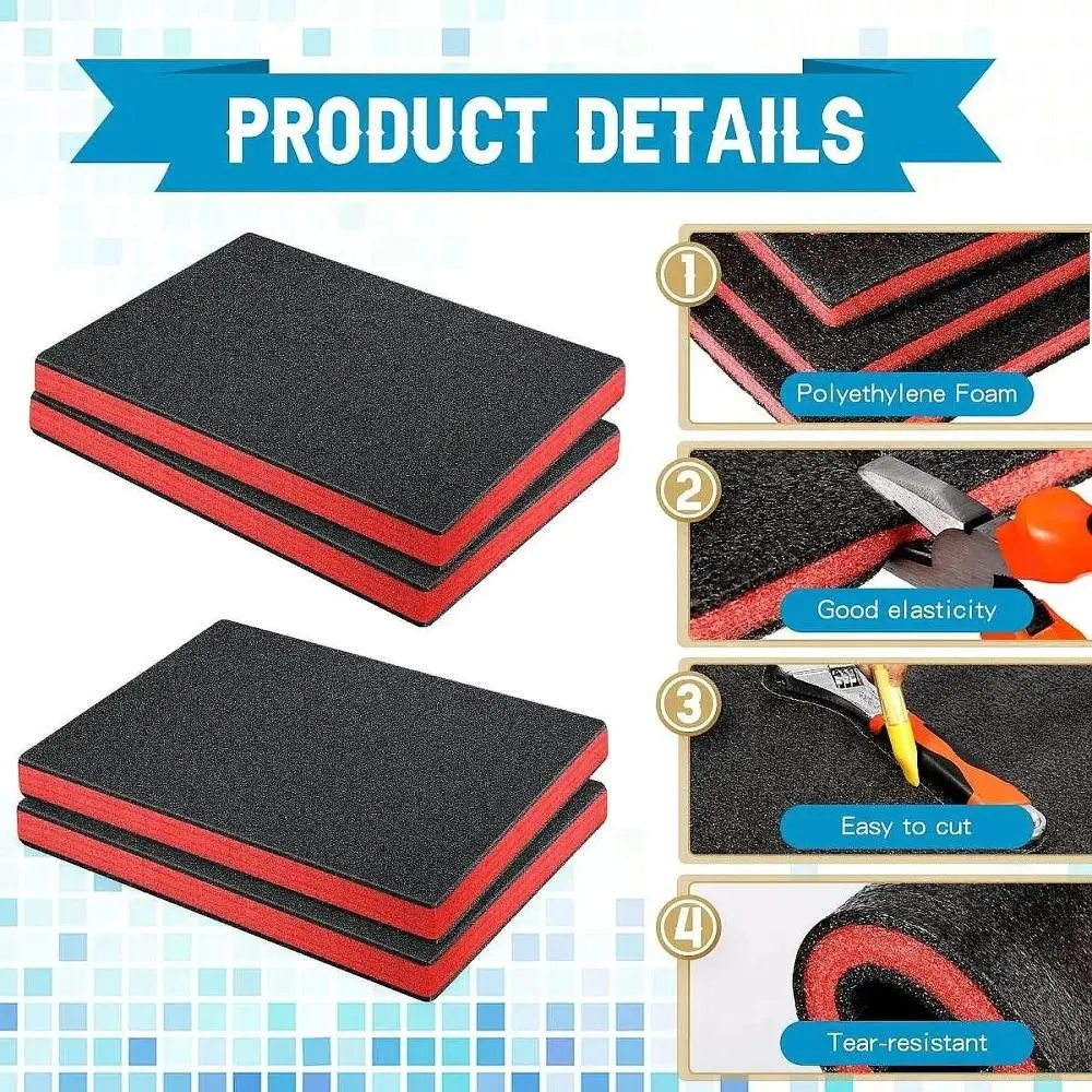 New Foam Tool Box Foam Inserts Black Red Multi-purpose Tabletop Miniatures Padding Tabletop Miniatures