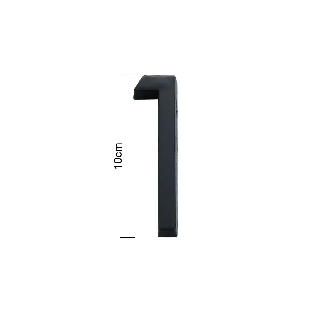 4inch/10cm 3D Black For Home Mailbox Hotel Address ABS Acrylic Numeral Tag Number Plate Sign Door Label 0 To 9