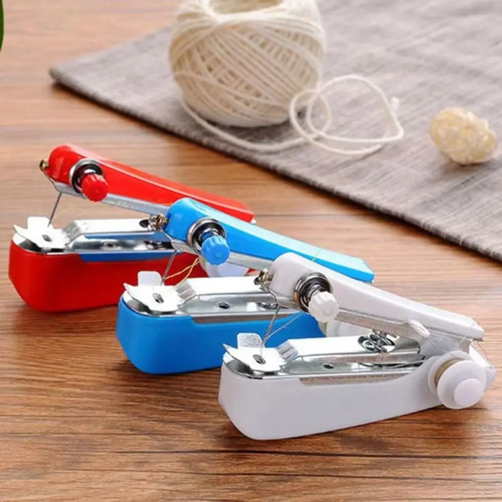 Household Handheld Sewing Machine Outdoor Pocket Portable Sewing Machine Travel Manual Sewing Machine for Outdoor Activities