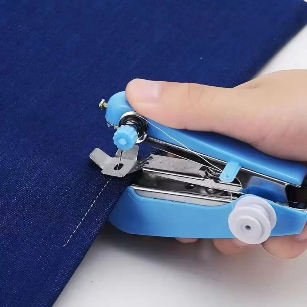 Household Handheld Sewing Machine Outdoor Pocket Portable Sewing Machine Travel Manual Sewing Machine for Outdoor Activities