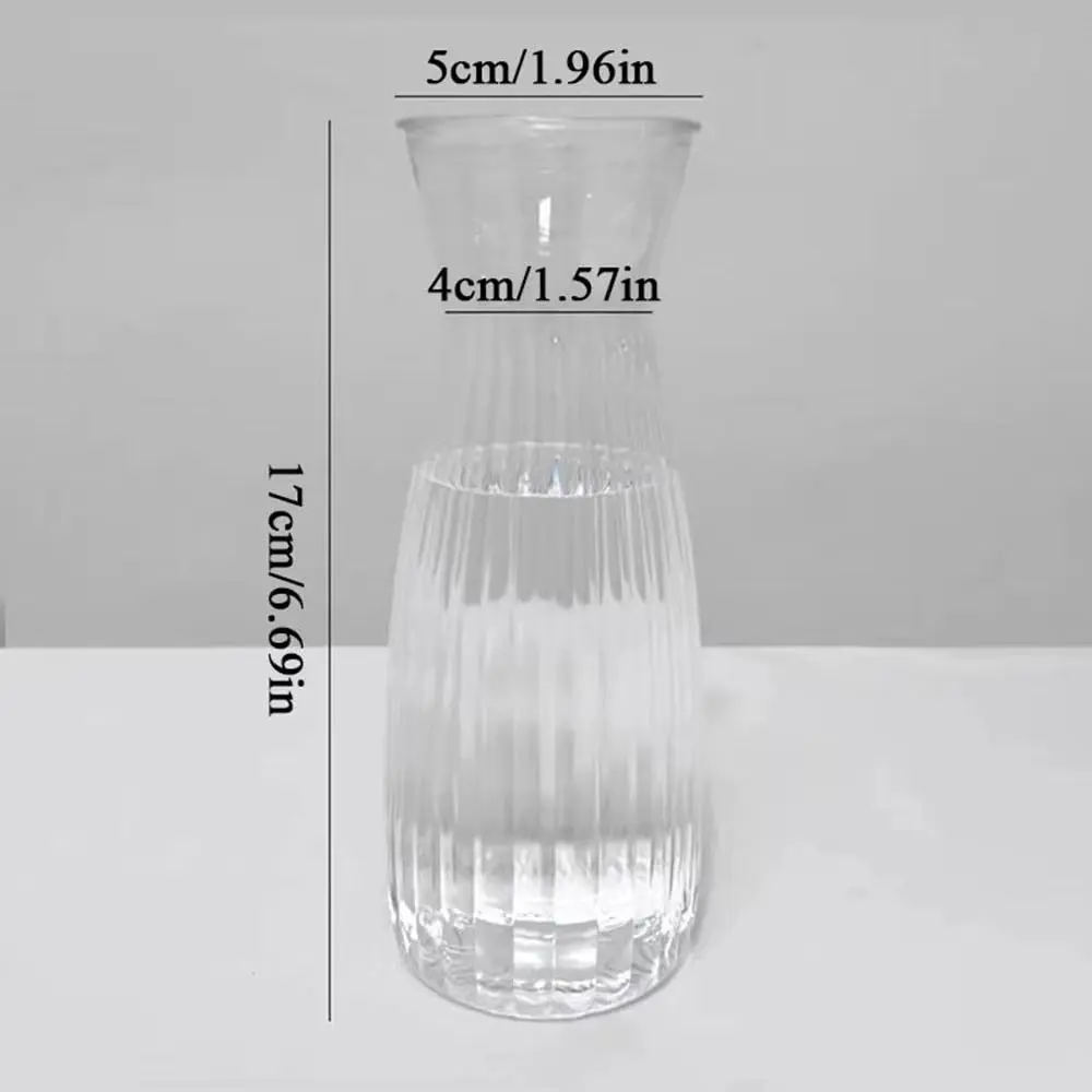 New Transparent Plastic Flower Vase Bouquet DIY Supplies Hydroponic Plants Pot Home Desk Decor Striped Vases
