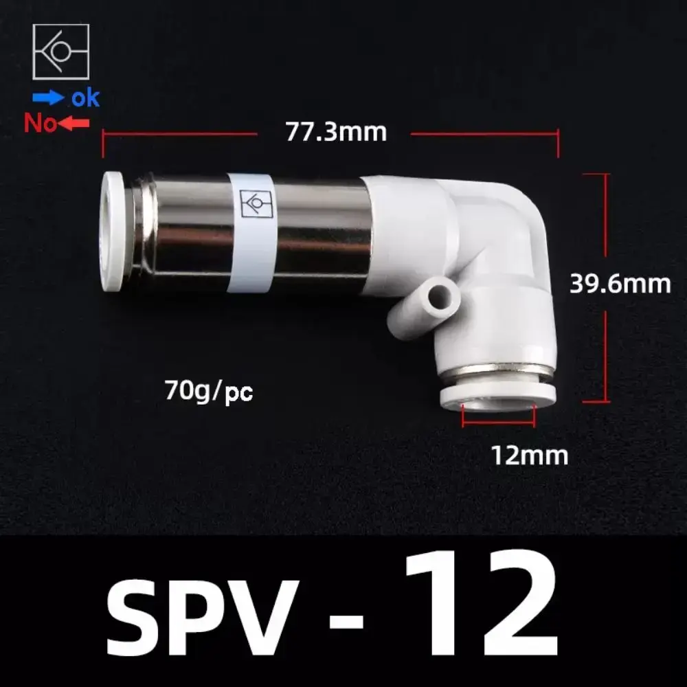 SPV SPU Pneumatic Pipe Control Valve Non-Reversing 4mm 6mm 8mm Pneumatic Pipe Connector One Way Durable One-way Valve