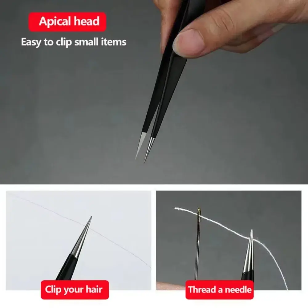 Stainless Steel ESD Anti-Static Tweezers Eyebrow Clip Precision Precision Tweezers Set Curved Straight Durable Tweezers