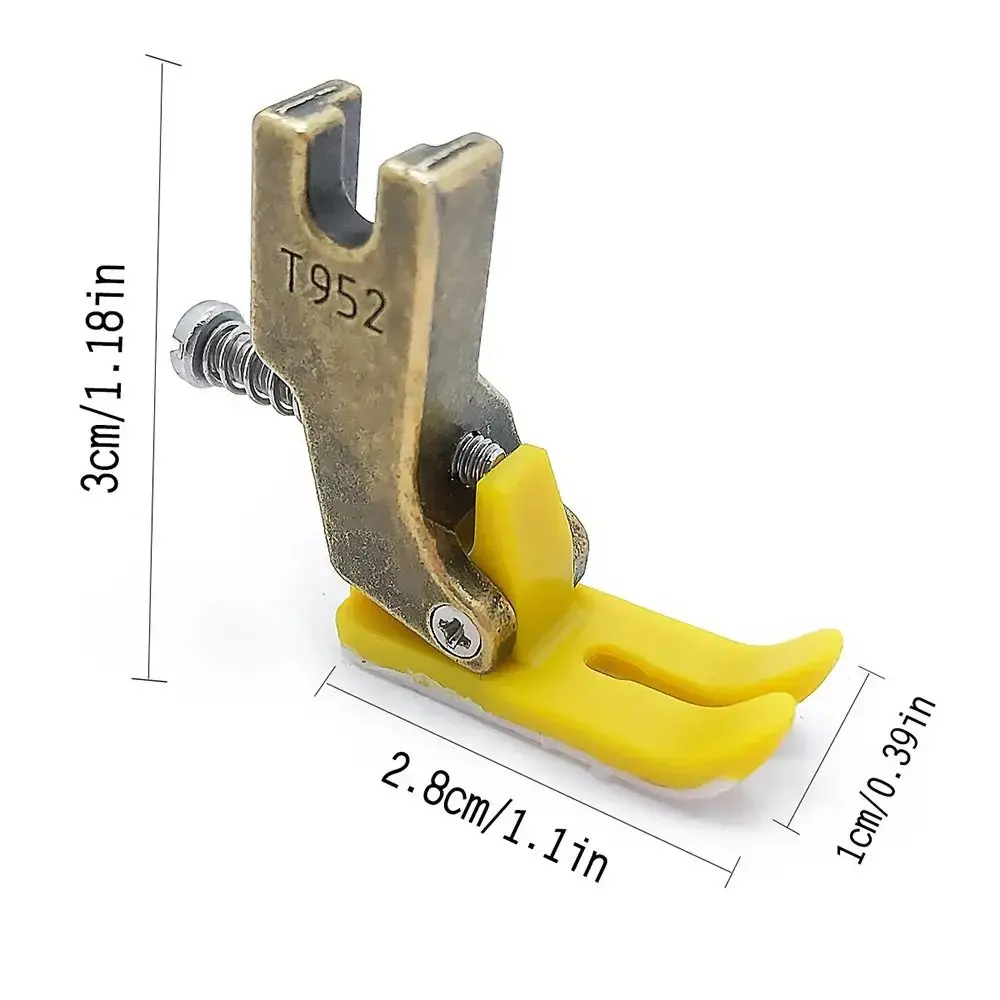 1Pcs Flat Wagon T952 Wrinkle Presser Foot Adjustable Steel Closing Lockstitch Presser Feet Plastic Sewing Machine Accessory