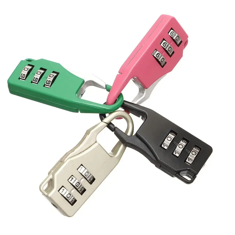 Secret Safe Lock of Gym Backpack Zipper Padlock Password Locks Bags Padlock 3 Digit Combination Lock