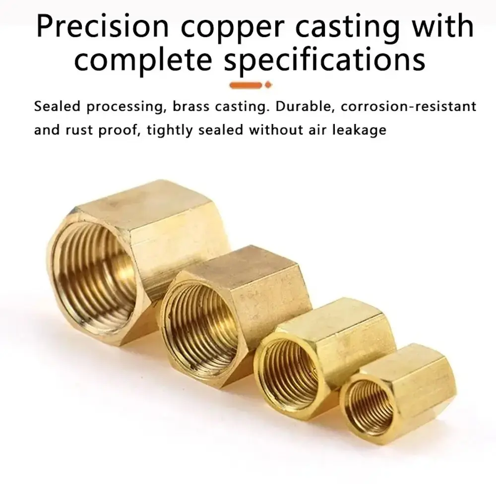 1Pcs Hex Connector Pipe Fitting 1/8" 1/4" 3/8" 1/2" 3/4" BSP Female Thread Hex Coupling Coupler For Water Fuel Gas Brass