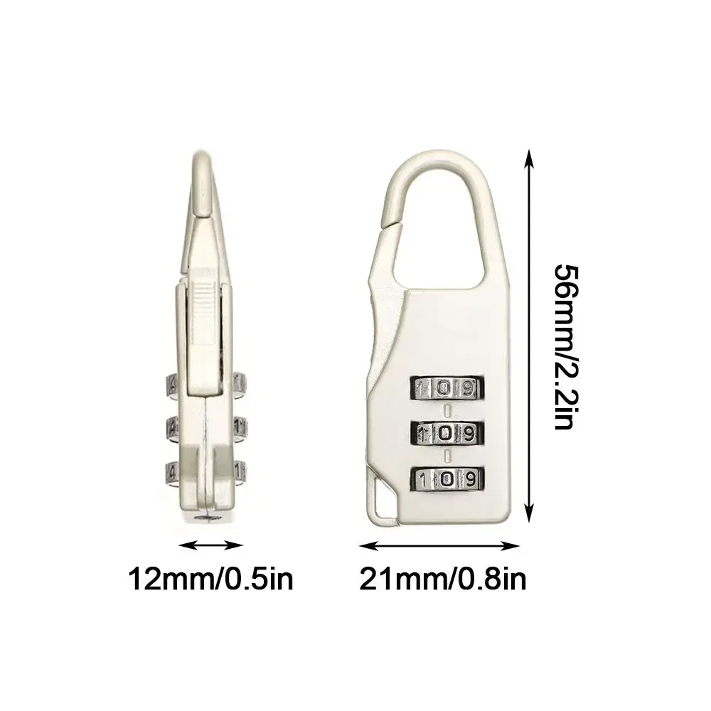 Secret Safe Lock of Gym Backpack Zipper Padlock Password Locks Bags Padlock 3 Digit Combination Lock