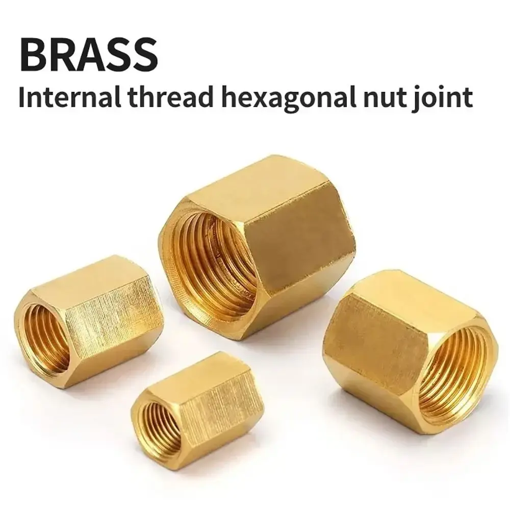 1Pcs Hex Connector Pipe Fitting 1/8" 1/4" 3/8" 1/2" 3/4" BSP Female Thread Hex Coupling Coupler For Water Fuel Gas Brass