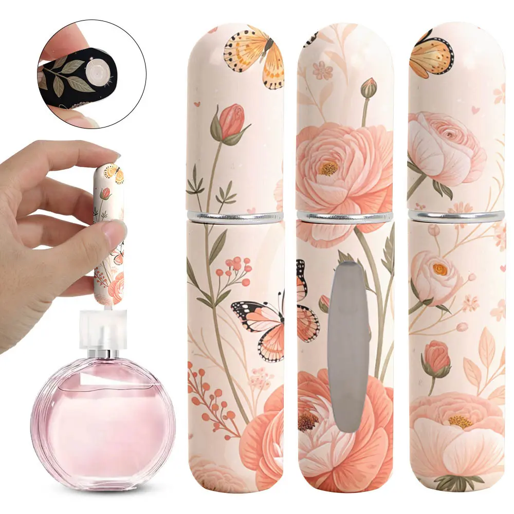 New 5ml Mini Perfume Bottle Refillable Portable Spray Rotating Bottle Storage Sprayer Empty Spray Atomizer Bottle