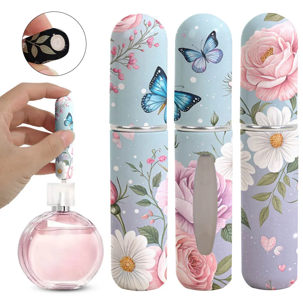 New 5ml Mini Perfume Bottle Refillable Portable Spray Rotating Bottle Storage Sprayer Empty Spray Atomizer Bottle