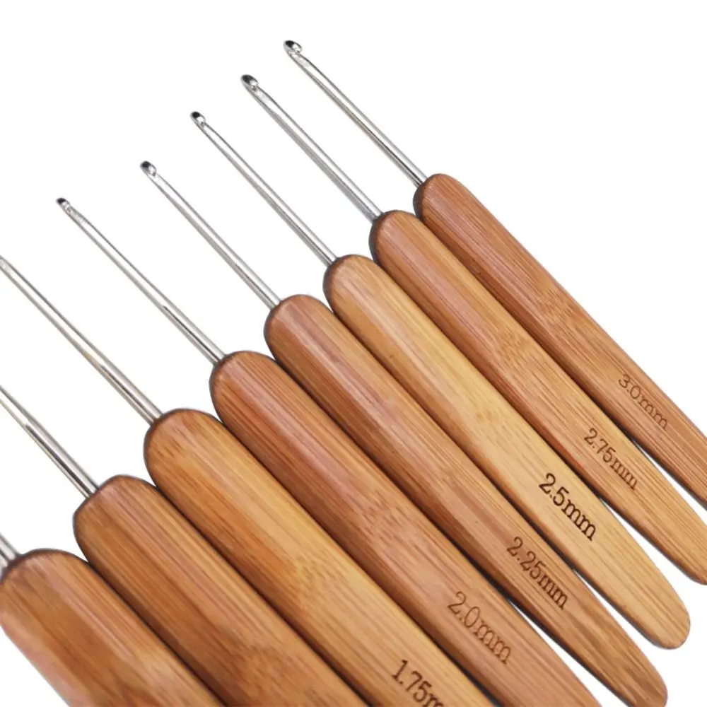 New Bamboo Wooden Crochet Hooks Small Size Long Knitting Needles Yarn Weave Tool Sweater
