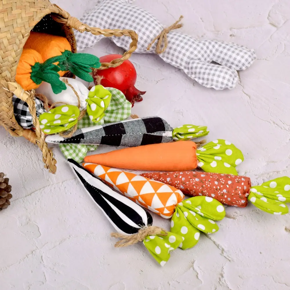 2025 Easter Day Simulated Carrots Bunny Fabric Art Carrot Creative Carrots Photo Props Happy Easter Party Decor For Home