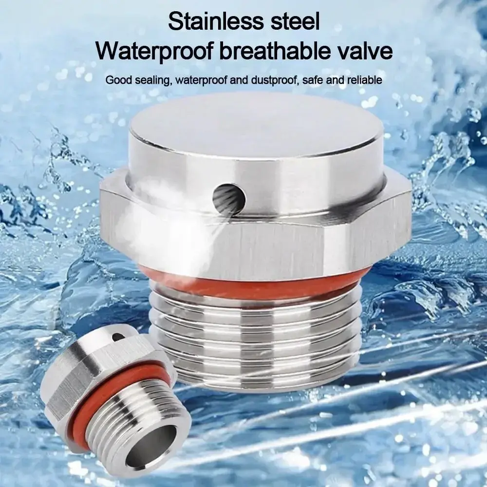 1PCS 304 Stainless Steel Waterproof Air Vent Valve M5 M6 M8 M10 M12 Screw In Protective Vent Plug Metal Breather Vent Valve