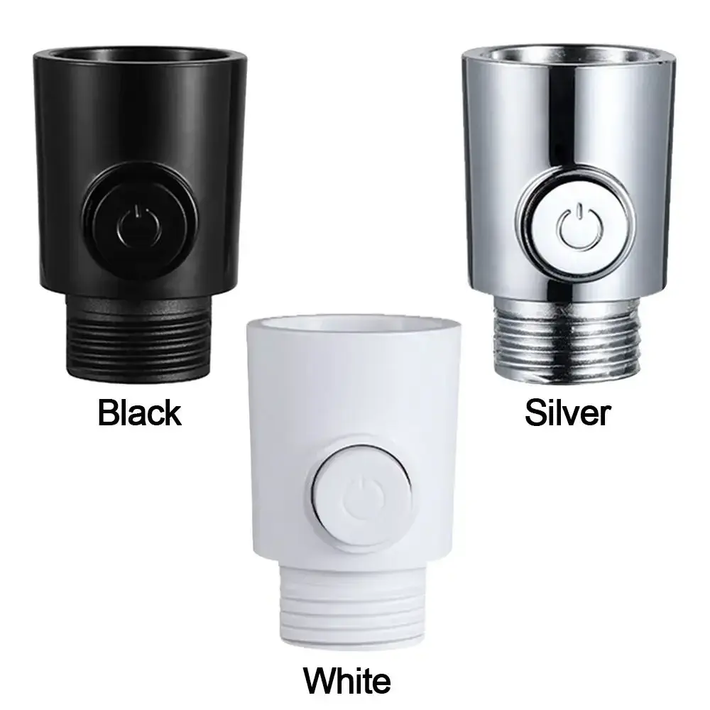 Plastic Shower Head Arm Diverter One-Button Water Pressure Control Water Stop Valve Flow Limiter Sprayer Shut-Off Switch