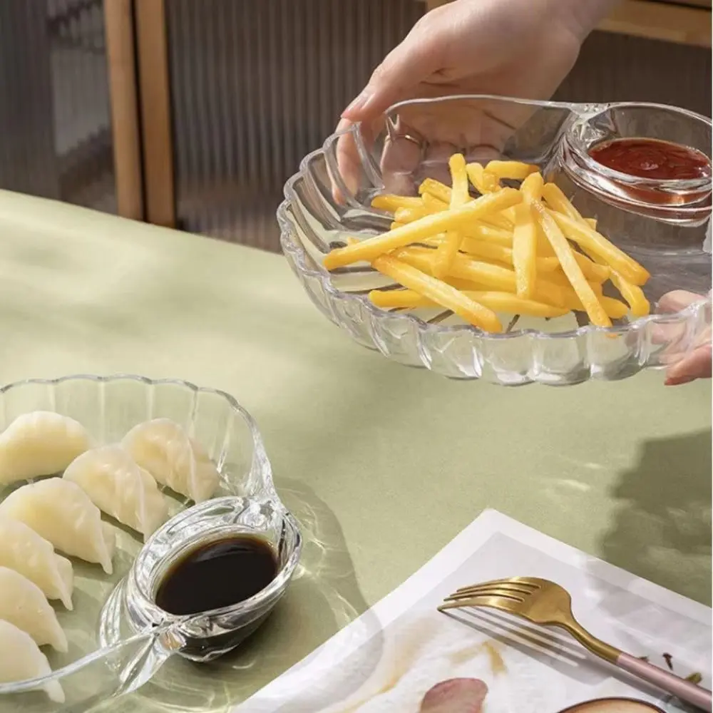 New Transparent Shell Dish with Vinegar Discs Creative Dumpling Plate Shell Spitting Dish