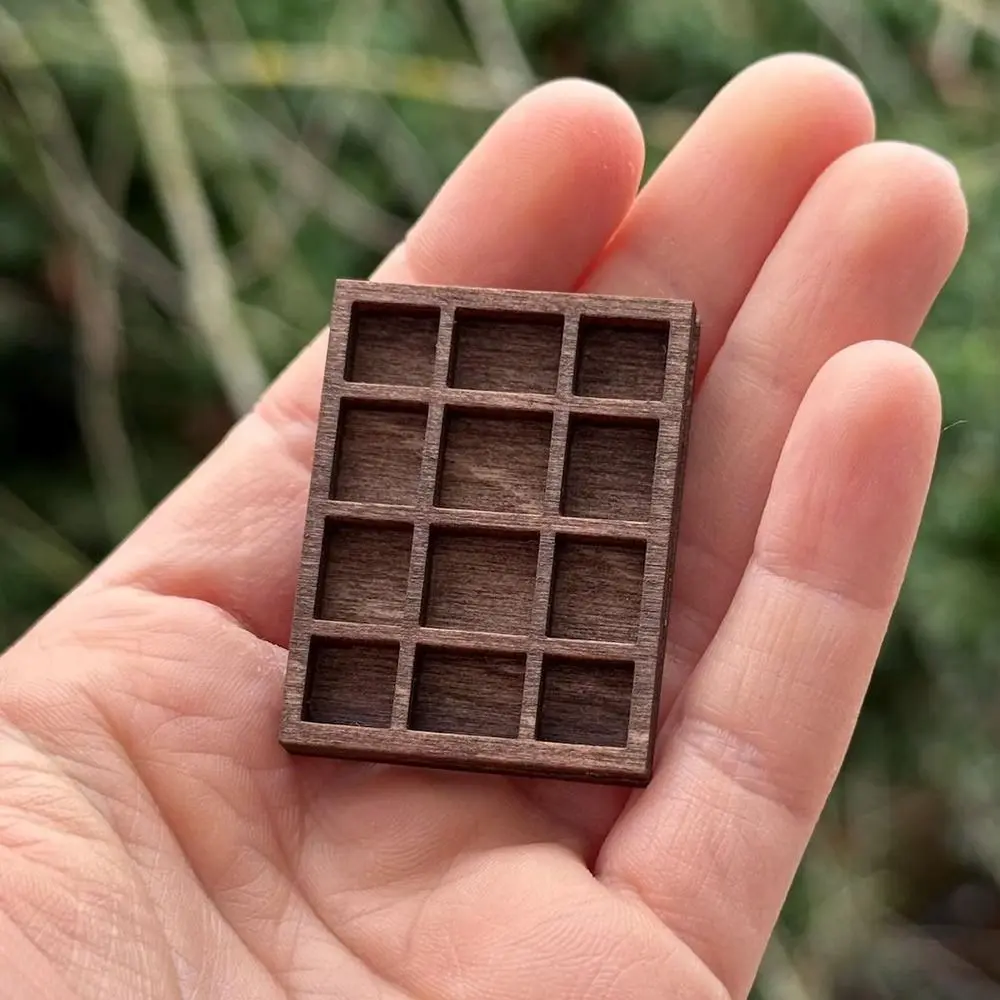 NEW Brown Miniature Trinket Shelf Variety Grids Compartments Mini Jewelry Holder Goods Display Rack Model Toy