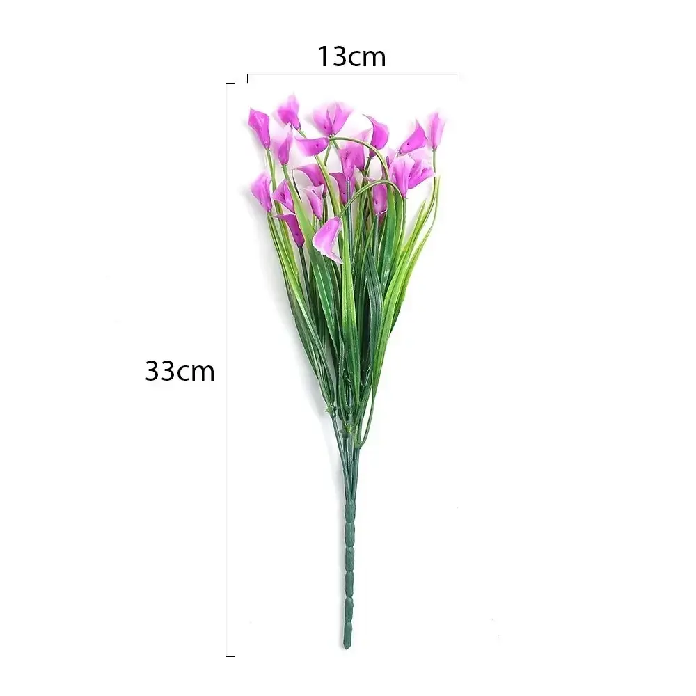 1/2/5Pcss 33cm Artificial Calla Lily Bouquet Plastic UV Protection Fake Flowers Calla Lily Artificial Flowers Home Room Decor