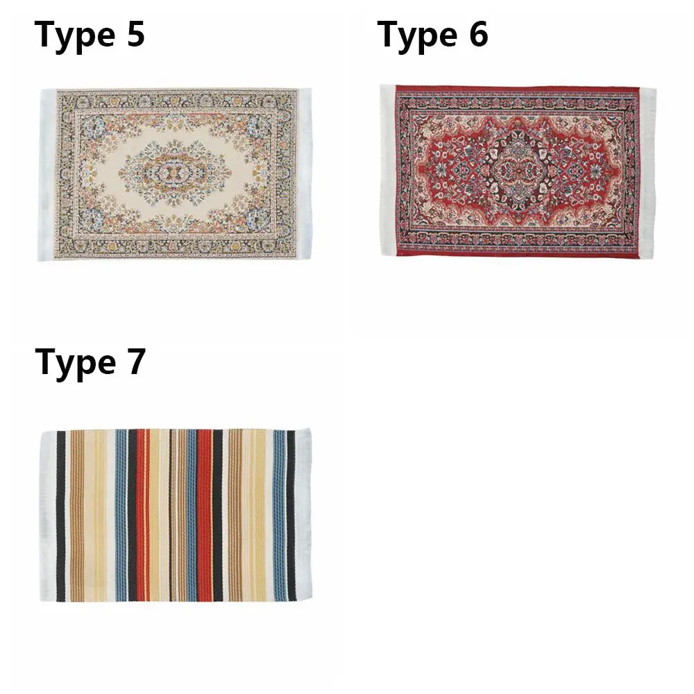 Toy Turkish Style Mini House Decor Floor Coverings Miniature Weaving Rug Doll Accessories Dollhouse Carpet