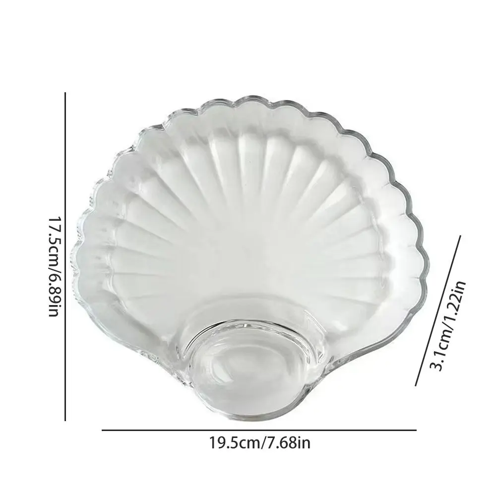 New Transparent Shell Dish with Vinegar Discs Creative Dumpling Plate Shell Spitting Dish