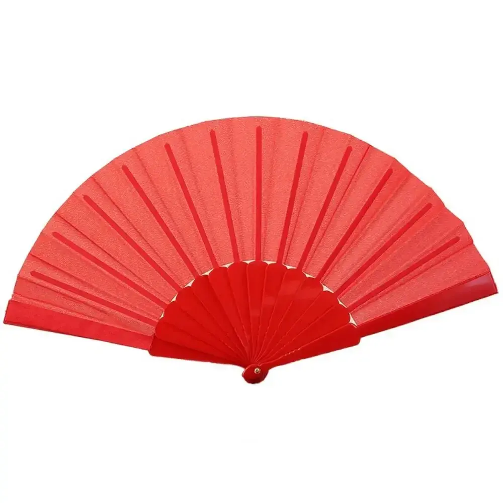 Portable Folding Fan Elegant Plain Cloth Hand Fan Chinese Plastic Fabric Hand Fan for Weddings Travel Party Dancing Cosplay