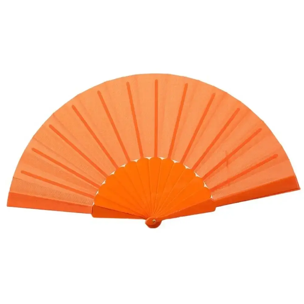 Portable Folding Fan Elegant Plain Cloth Hand Fan Chinese Plastic Fabric Hand Fan for Weddings Travel Party Dancing Cosplay