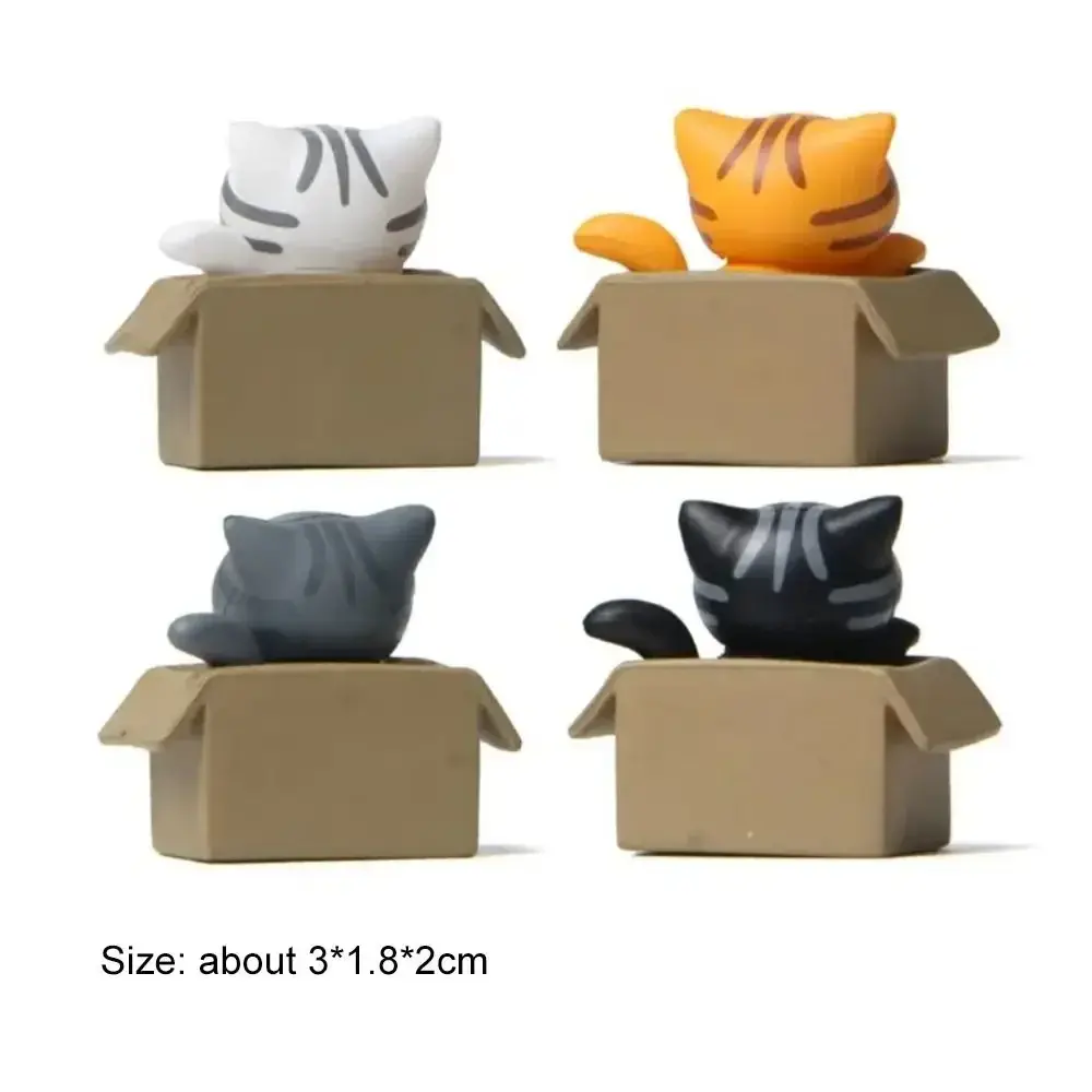 Creative Cartoon Mini Cat Ornament Plastic Cute Garden Kitten Statue Micro Landscape Toy Miniature Figurines Home Decor