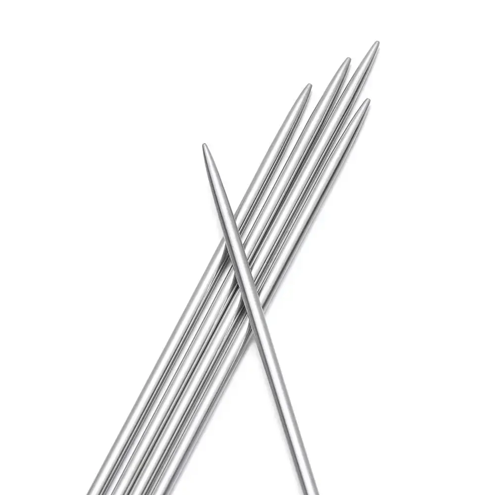 5Pcs Straight Knitting Needles Stainless Steel Crochet Hooks DIY Sweater Weave Knitting Tools Size 2-5mm Sewing Accessories