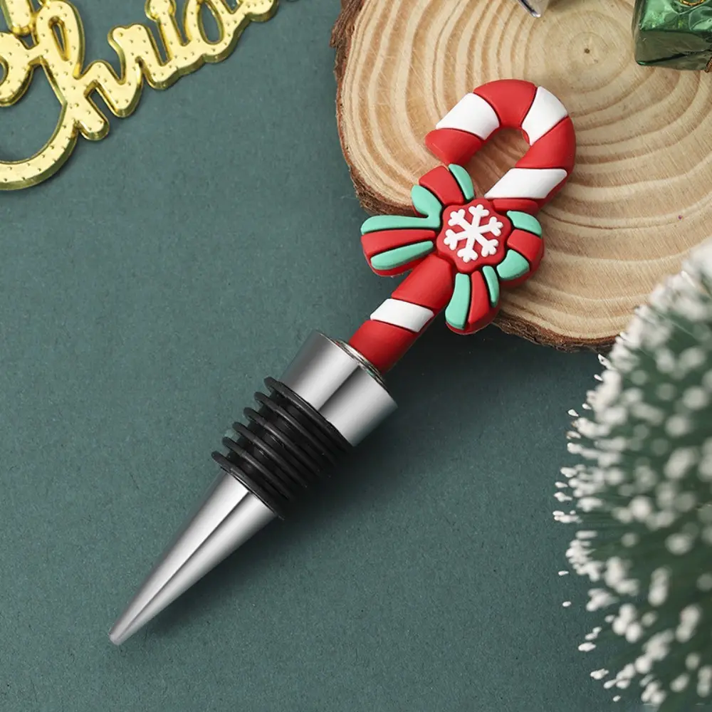 Merry Christmas Wine Bottle Stopper Xmas Tree Snowman PVC Wine Sealer Reusable Fresh-keeping Preservation Wine Cork
