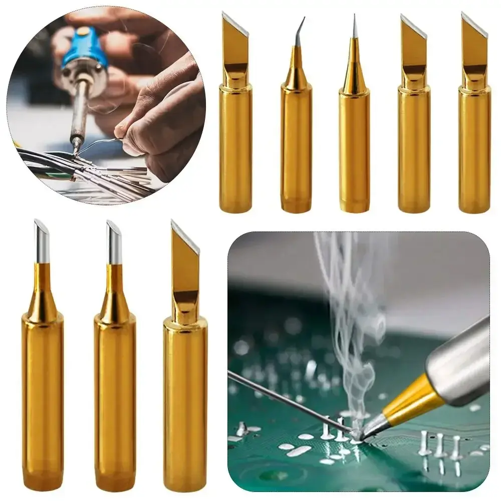Gold Color 936 900M Welding Tips Oxygen-free Copper Lead Free Solder Head Searing Iron Tips for Hakko/Atten
