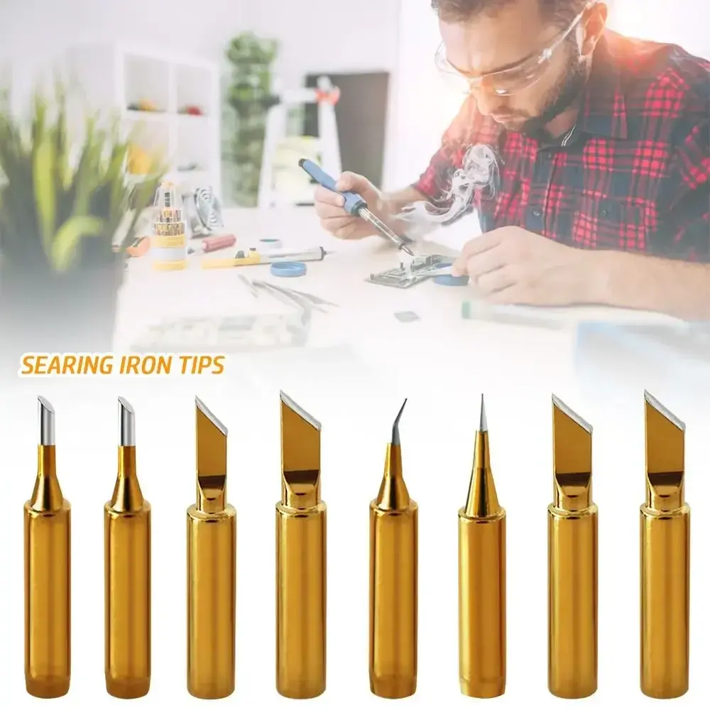 Gold Color 936 900M Welding Tips Oxygen-free Copper Lead Free Solder Head Searing Iron Tips for Hakko/Atten