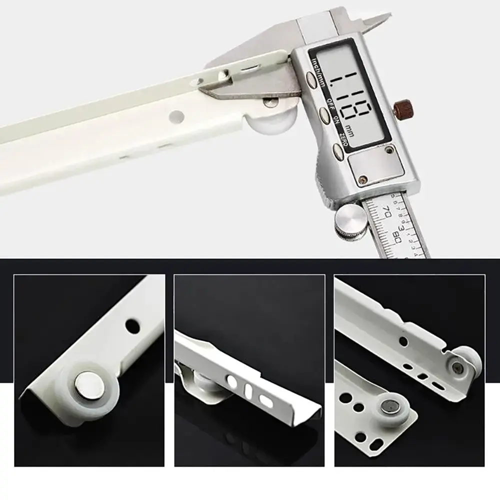 1Pair Mute Two Section Clothing Drawer Track Slides Cabinets Keyboard Roller Computer Table Chute Two Cabinet Rails