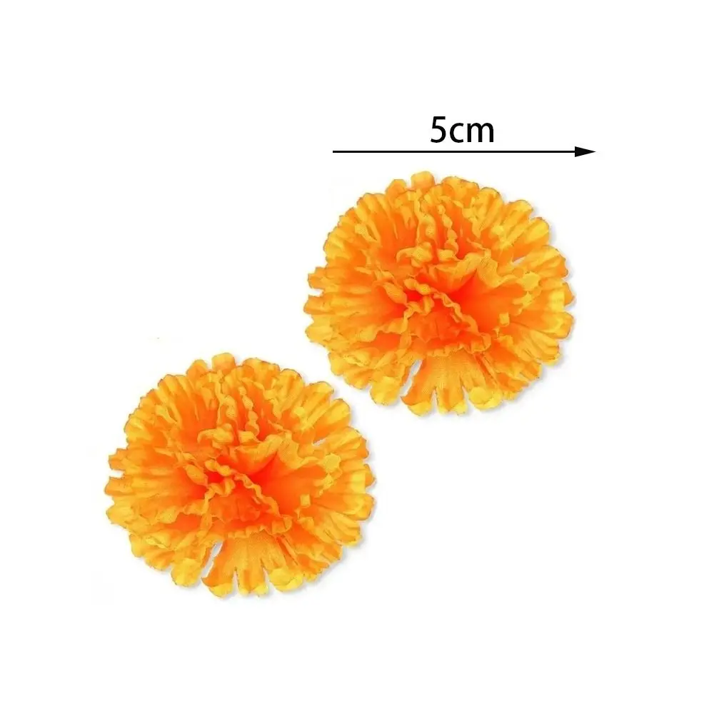 Portable Marigold Artificial Flowers Home DIY Craft Multifunctional Marigold Flower Head Party Decor Marigold Flower Arrangement